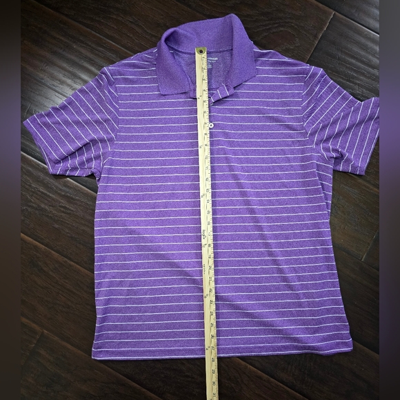 Purple Striped Polo Shirt with Classic Collar - Picture 3 of 8